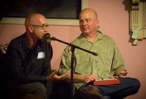 Scott Sier contributes to the discussion as moderator Darius Dunlap looks on